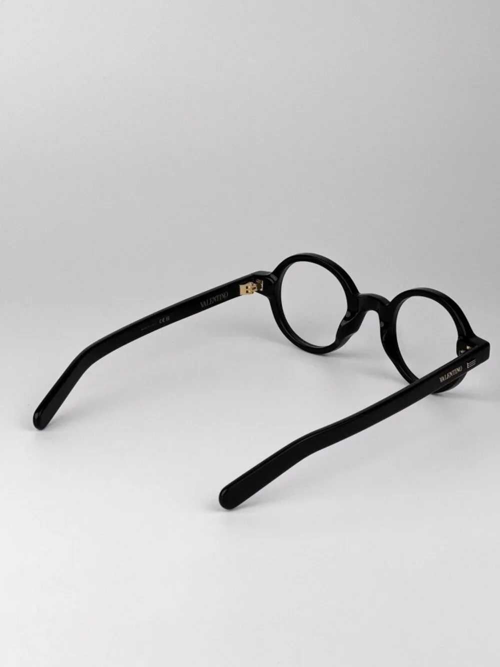 Valentino VLX-185 B Round Eyeglasses – Black with White Crystal Stones (Women)